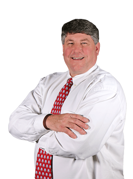 Man in white shirt with red tie.